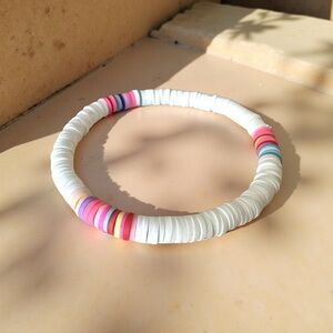 🔴 5 for $10 ONE Stretchy Multicolor and White Beaded Bracelet